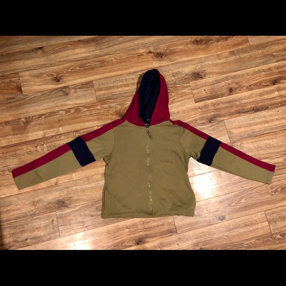 Route 66 | Tan / Pink / Navy | Girls Zip-up Hoodie - Picture 2 of 12
